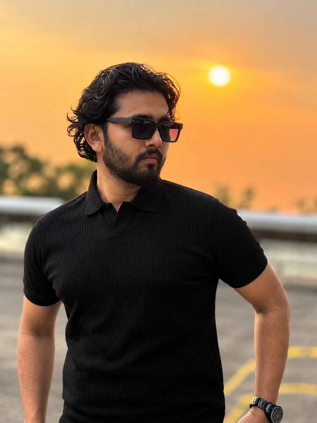 Black Old Money Polo (Flat 50% Off)