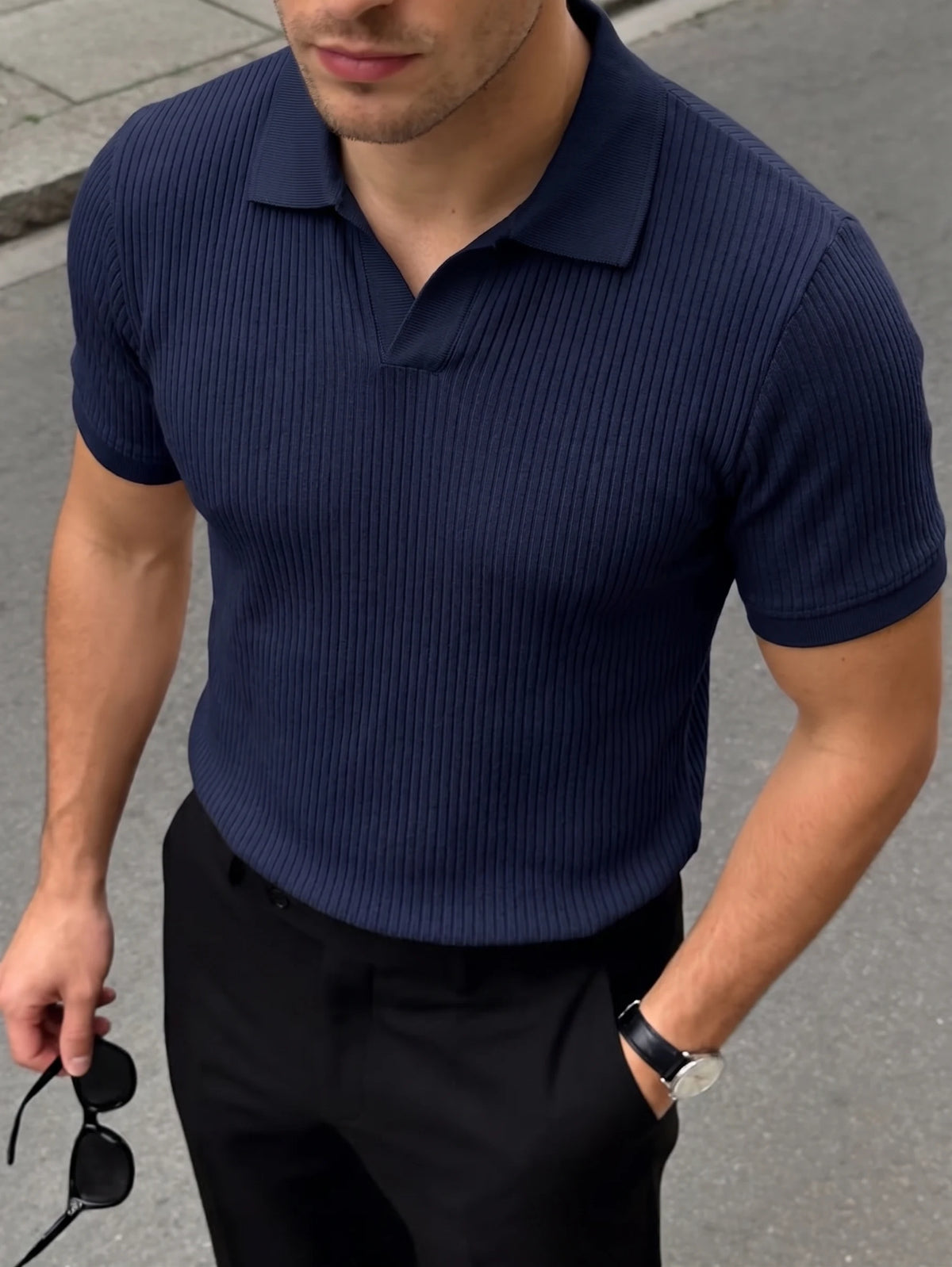 Navy Blue Old Money Polo